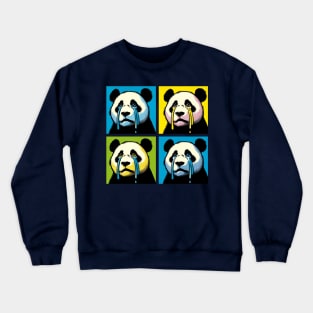 Pop Crying Panda - Funny Panda Art Crewneck Sweatshirt